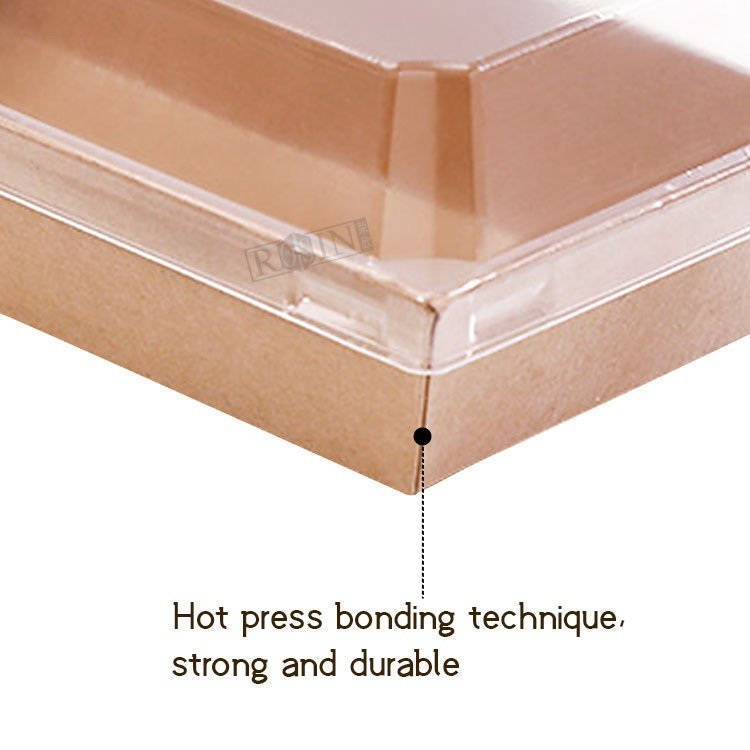 kraft paper disposable food container bakery boxes with clear lids for sandwich cookies