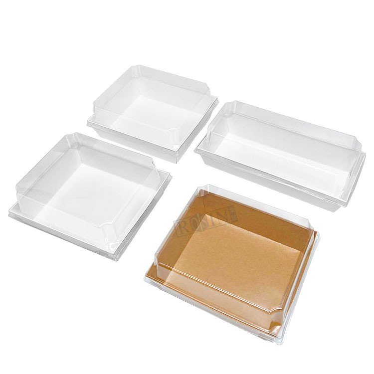 bakery dessert cookie macaron pastry paper packaging transparent cake box with clear pvc lid