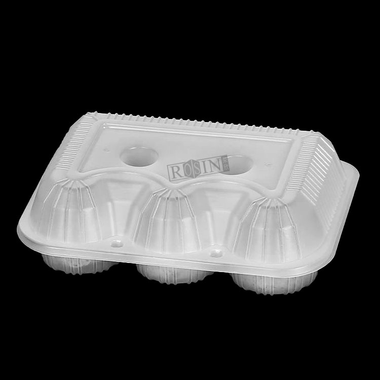 plastic hinge clamshell cake biscuit packaging box 