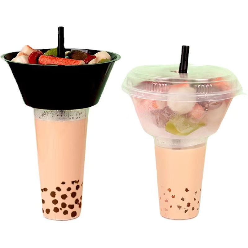 360ml disposable clear boba cup container packaging