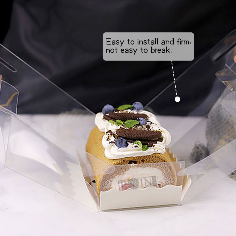 easy to assemble transparent plastic pet cake box