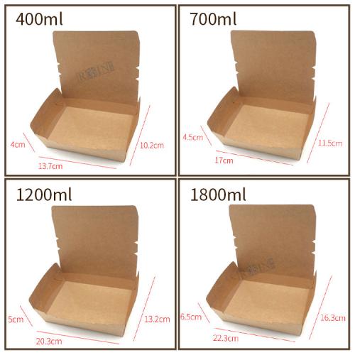 Wholesale food packaging takeaway food container disposable kraft paper box