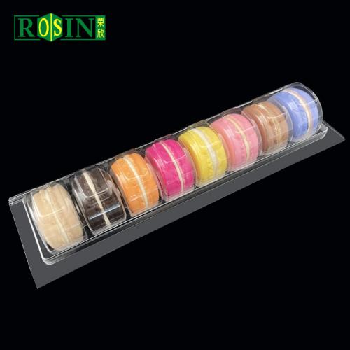 8 cell clamshell Rectangular Transparent PET Chocolate Insert Tray Packaging for macaron