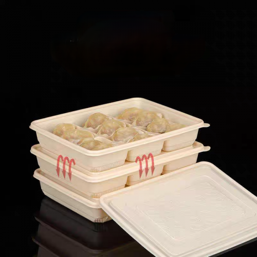 Customized plastic dumpling tray with lid disposable corn starch dumpling Mochi tray